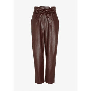 COMMANDO NWT Faux Leather Paperbag Pants in Oxblood Red // L